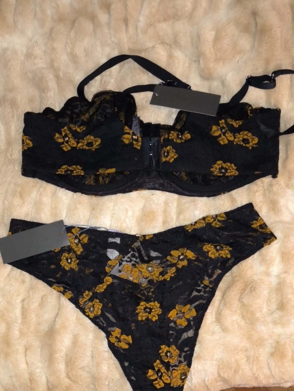 Savage X Fenty Feline Floral Unlined Balconette Bra & Cheeky Panty Set - Picture 2 of 14